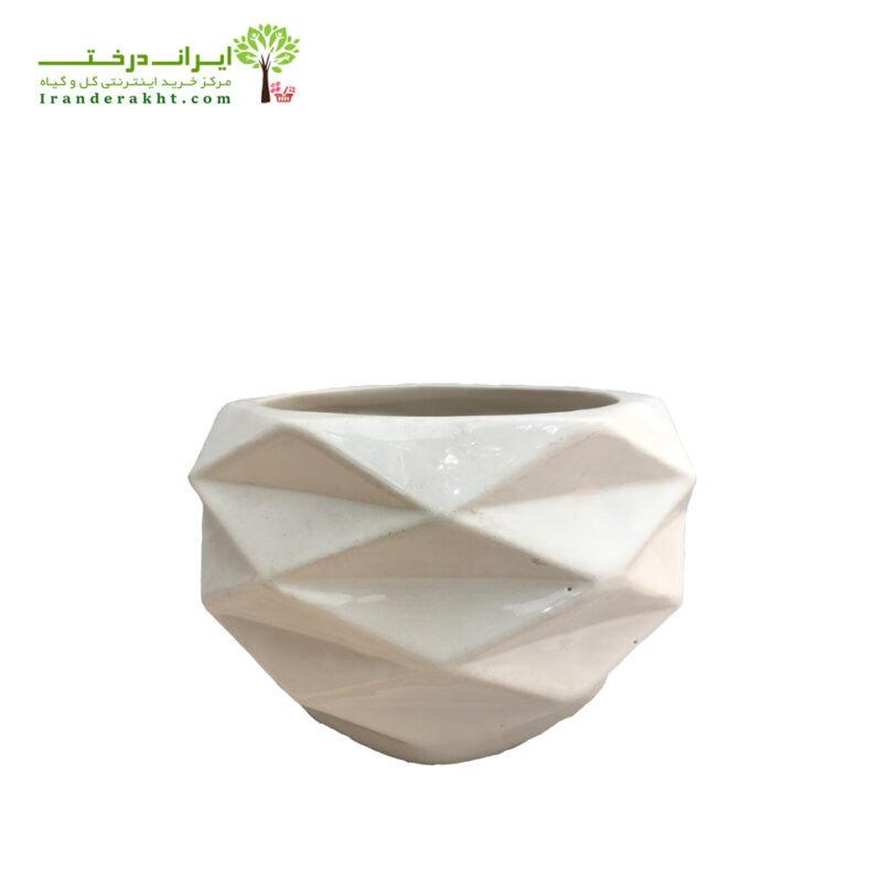 گلدان-سفالی-طرحدار-سفید