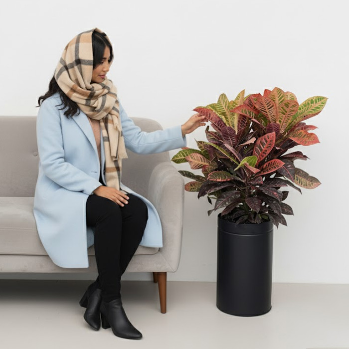 گلدان گل کروتون شماره 5 (ارسال سریع امروز)